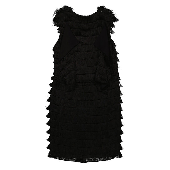 Burberry Ladies Black Fringe Detail Silk Sleeveless Midi Dress - 546x546 Image #6