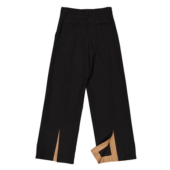 Burberry Ladies Black Jaylie Asian Fit Wool Wide Leg Pants With