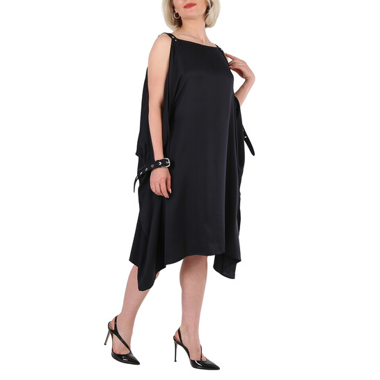 【送料&関税込】Burberry Midi Dress BURBERRY Ladies Dark Honey Cut-Out Checked Midi Dress, Brand