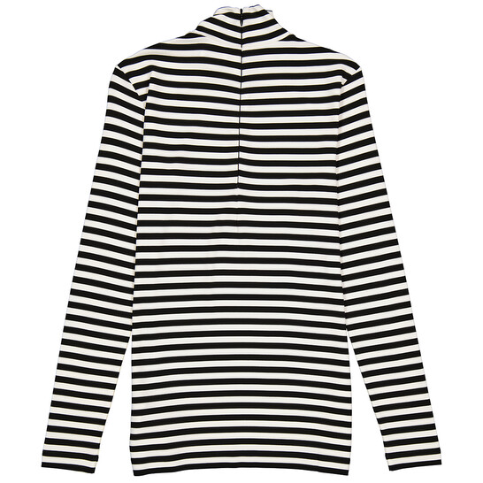 Burberry Ladies Black Striped Stretch Jersey Turtleneck Top, Size