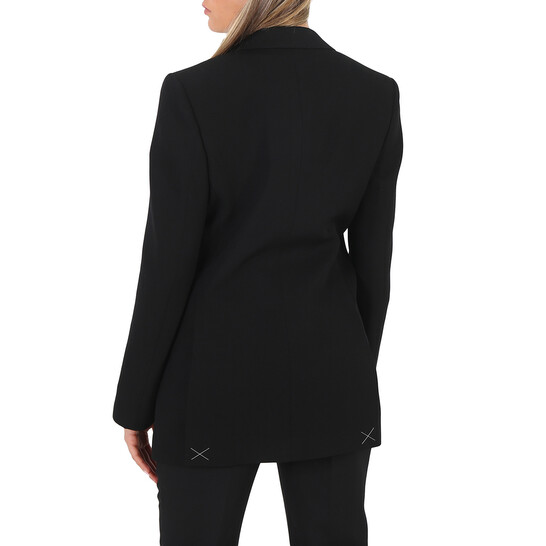 ジャケット Burberry Single-breasted tailored blazer Burberry Ladies Black Tailored Single-Breasted Blazer Jacket