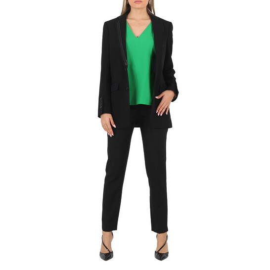 Burberry Ladies Black Tailored Single-Breasted Blazer Jacket