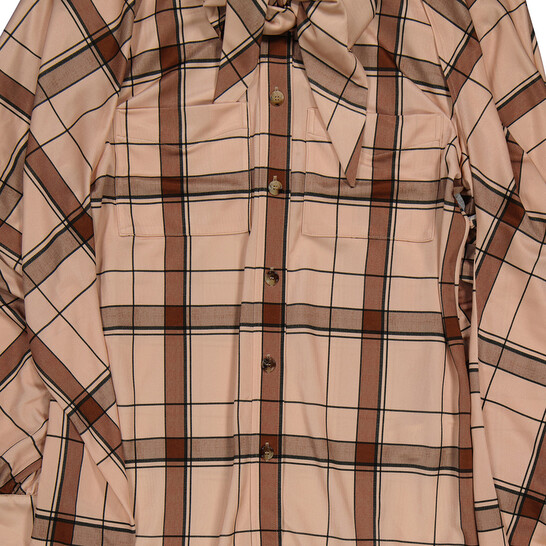 Nmcc Burberry Dames Blouse Burberry Ladies Blush Pink Check Drape