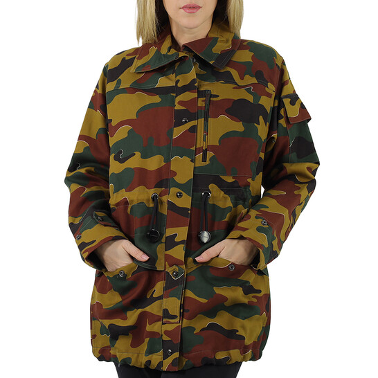 Burberry Ladies Boyfriend Fit Camouflage Print Jacket, Brand