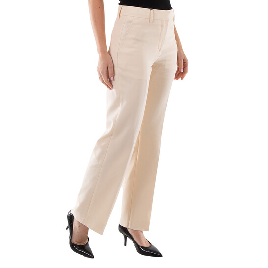 Burberry Ladies Buttermilk Beige Lottie Straight-Leg