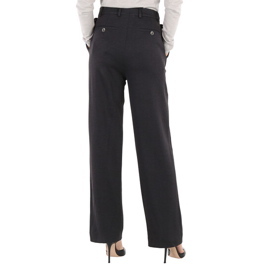 Burberry Ladies Charcoal Grey Straight Cashmere Trousers