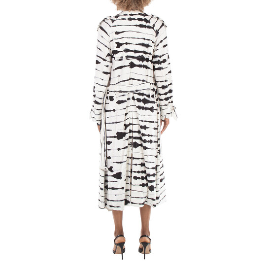 Burberry Ladies Cut-Out Detail Watercolour Print Trench Coat