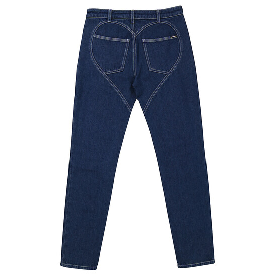 Burberry Ladies Dark Canvas Blue Heart-Motif Skinny Jeans