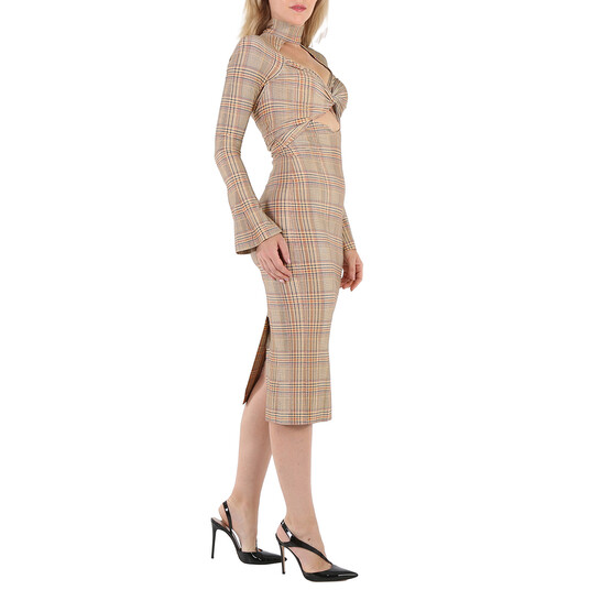 ワンピース Burberry DRESS (8083547 B8686) Burberry Girls Archive Beige Check Stretch Sleeveless Cotton