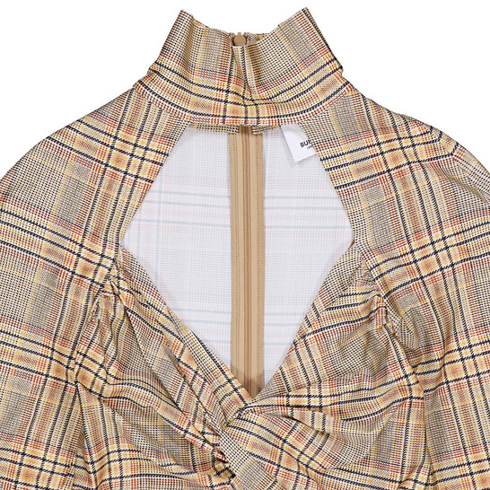 (美品)SWEET-ORR ブラウン ベスト Burberry Ladies Dark Honey Cut-Out Checked Midi Dress, Brand