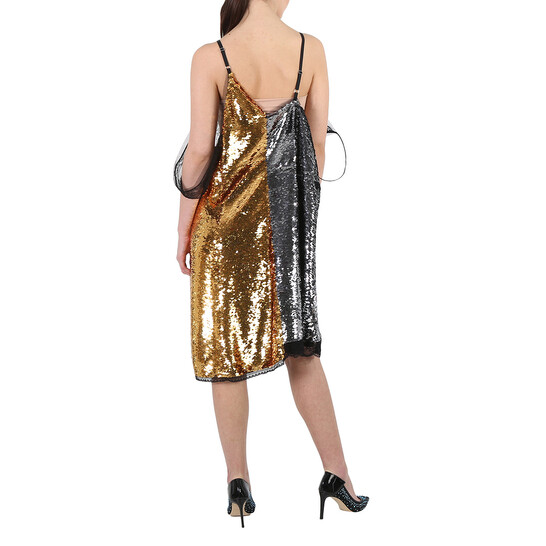 Burberry Ladies Gold Bicolor Sequin Cocktail Dress 4562662
