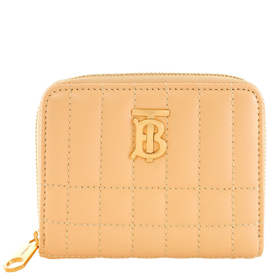 Burberry Ladies Golden Sand Lola Quilted Leather Wallet