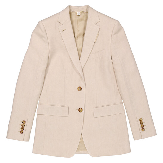 Burberry Ladies Loulou Oatmeal Single-Breasted Tailored Jacket