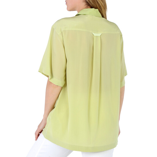 Burberry Ladies Mist Green Ilona Zip-front Silk Bowling