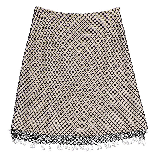 Burberry Ladies Natural White Gloria Crystal-Embellished