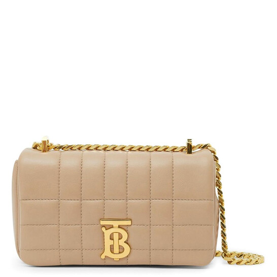 ショルダーバッグ・ポシェット Burberry Quilted Lamb Leather Shoulder Bag BURBERRY Lambskin Quilted Small Lola Bag Grey 1397014