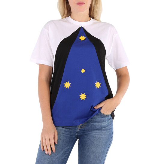 Burberry Color-Block Star-Print T-Shirt, Size XXXS 8047130
