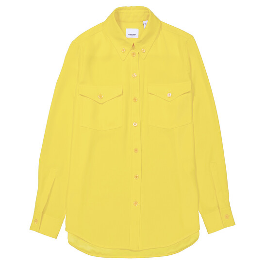 【未使用】BURBERRY バーバリー 8046836 長袖 シャツ ブラウス トップス イエロー ポリエステル[サイズ 38] 未使用】BURBERRY バーバリー 8046836 長袖 シャツ ブラウス