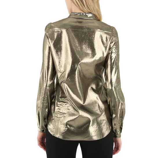 Burberry Ladies Pintuck Detail Silk Shirt, Brand Size 2 (US Size 0