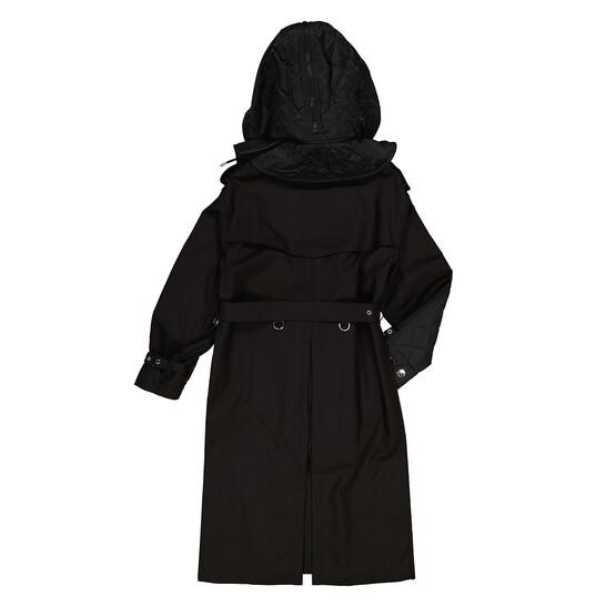 Burberry Quilted Nylon And Cotton Coat With Detachable Hood