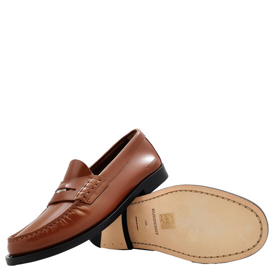 【送料&関税込】Burberry Brown Leather Raft Loafers burberry-ladies-rupert-leather