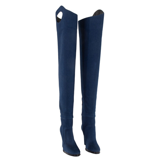 Burberry Ladies Shoreditch Denim Blue Porthole Detail Over  display picture 1
