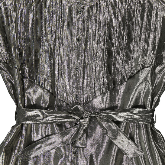 Burberry Ladies Silk Lurex Shirt Dress With Pleats, Brand
