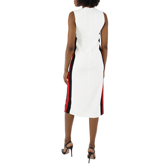 Burberry★素敵!Saadia Oatmeal Sleeveless Dress Burberry Ladies White Roundneck Sleevless Dress, Brand Size