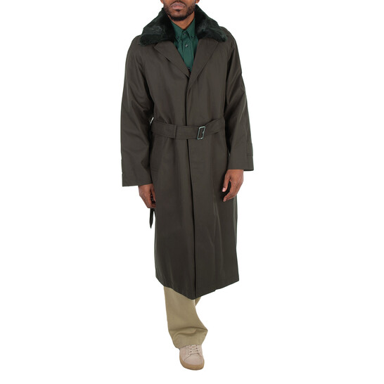 【関税＆送料込み】Burberry Long Ash-Coloured And Nylon Tre Burberry Long Trench Coat In Cotton And Nylon | Blue | FARFETCH