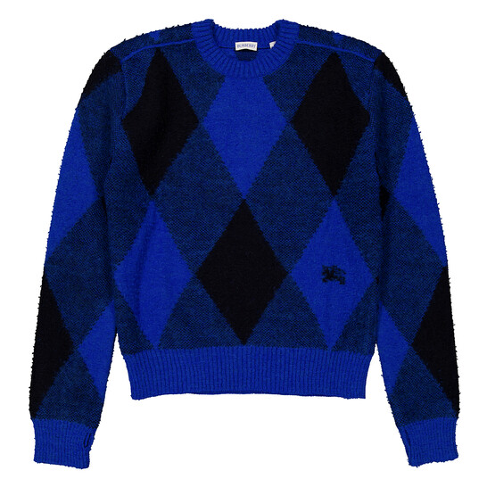 Burberry Large Check Crew Knit Sweater, Size Small 8078750