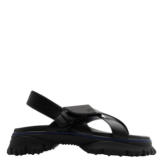 BURBERRY★素敵！HOVE GRAY LEATHER BUCKLE ANKLE THONG SANDALS Burberry Leather Pebble Sandals, Brand Size 43 ( US Size 10
