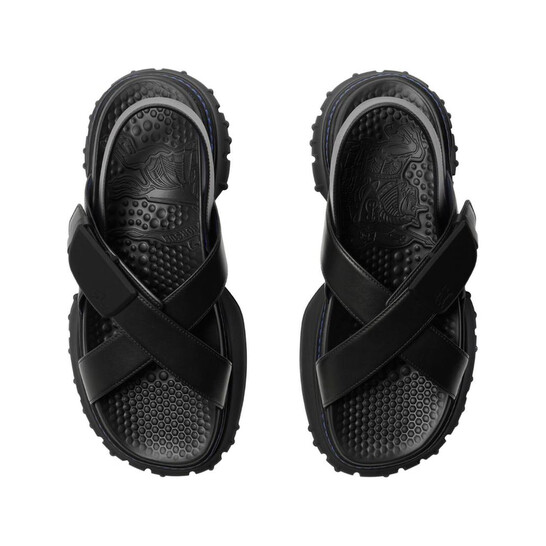 Burberry Leather Pebble Sandals, Brand Size 43 ( US Size 10