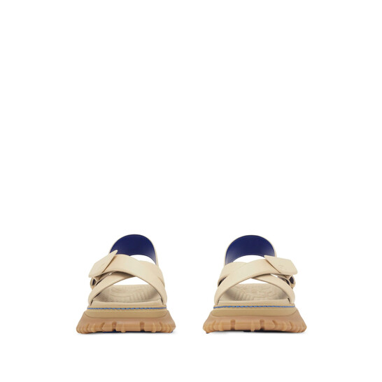 BURBERRY☆リネン混紡 ミュール Burberry Check Arthur sandals for Women - Printed in UAE