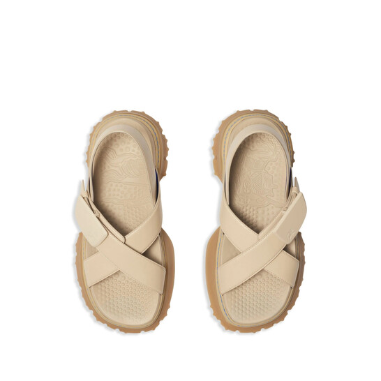 【BURBERRY】SANDALS Burberry Check print leather thong sandals | The Fashion Square