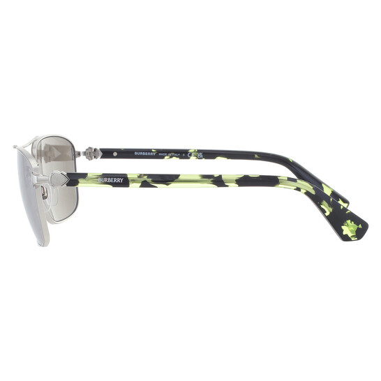 Burberry Light Grey MIrror Silver Rectangular Men's Sunglasses BE3163 10056G 60 Burberry Light Grey MIrror Silver Rectangular Men's Sunglasses BE3163 10056G 60 - 546x546 Image #4