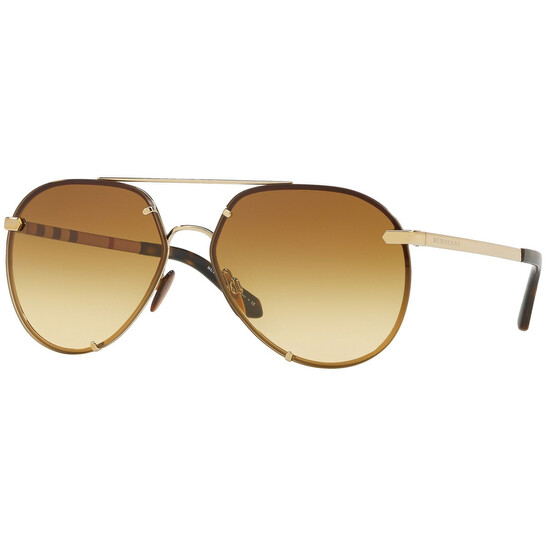 Burberry Light Yellow Gradient / Ochre Pilot Unisex Sunglasses