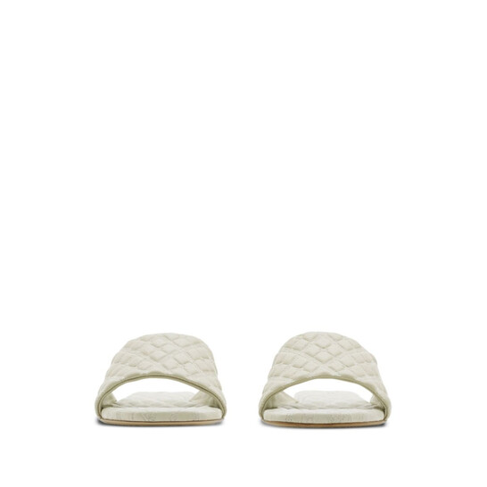 Burberry Logo Embossed Quilted Leather Sandals, Brand Size