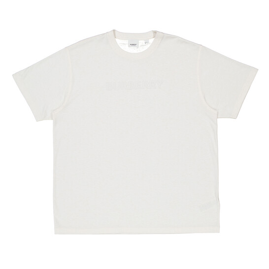 BURBERRY ロゴプリント Tシャツ 8068709-A4187 OATMEAL MELANGE Burberry Logo Print Jersey T-Shirt In Oatmeal Melange, Size
