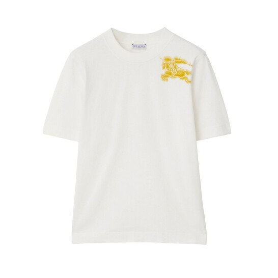 Burberry Logo Printed Crewneck Cotton T-Shirt, Size Medium 8090643