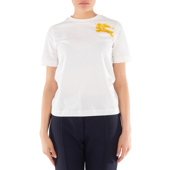 Burberry Logo Printed Crewneck Cotton T-Shirt, Size Medium 8090643