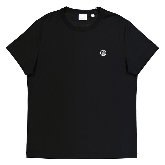 Burberry Logo-Embroidered Cotton T-Shirt, Size Medium