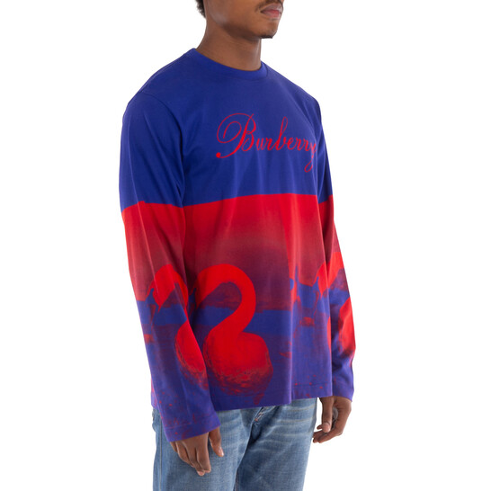 Burberry Long Sleeve Swan Logo T-Shirt, Size Large 8077334