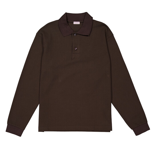Burberry Long-sleeve Cotton Polo Shirt, Size Medium 8077871