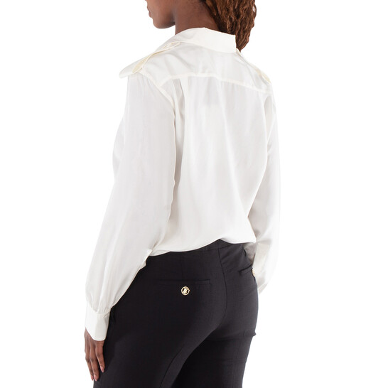 Burberry Long-Sleeved Classic Collar Silk Shirt, Brand Size 6 (US