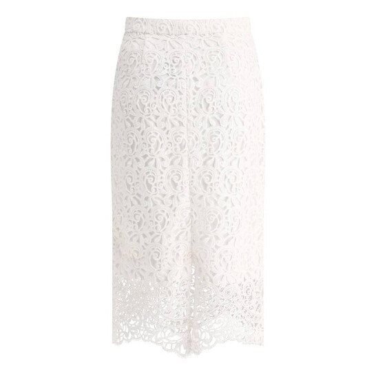 Burberry Macrame Floral Lace Applique Cotton Skirt, Brand Size 6 ( US Size 4 ) - 546x546 Image #6