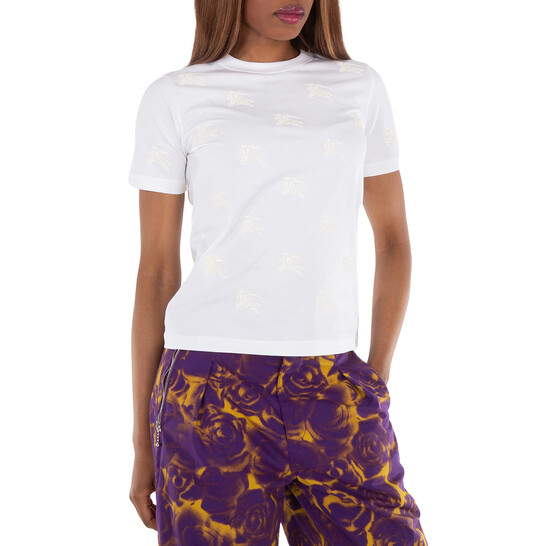 BURBERRY T-SHIRT スリット Burberry EKD Print Cotton T-Shirt, Size X-Large 8089743