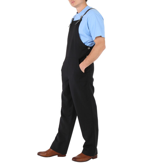 Burberry Men's Black Bib-Front Technical Overalls, Brand