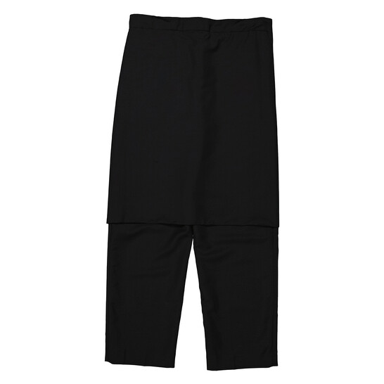 【送料&関税込】Burberry Madge Tailored Trousers Burberry Black Stretch Wool Pinstriped Wide-leg Tailored