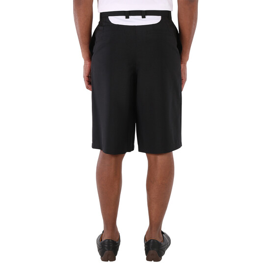 Burberry Men's Black Cut-Out Detail Tailored Shorts, Brand Size 44