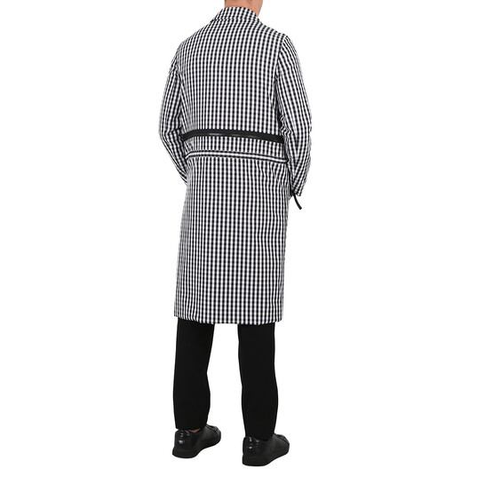 Burberry Men's Black Pattern Gingham Technical Wool Loop-back Car Coat - 546x546 Image #4